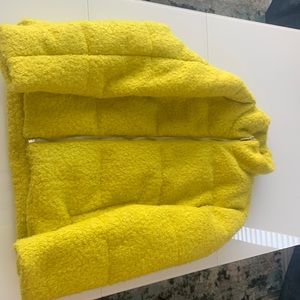 Boohoman yellow wool jacket , size medium , more yellowish lime green color